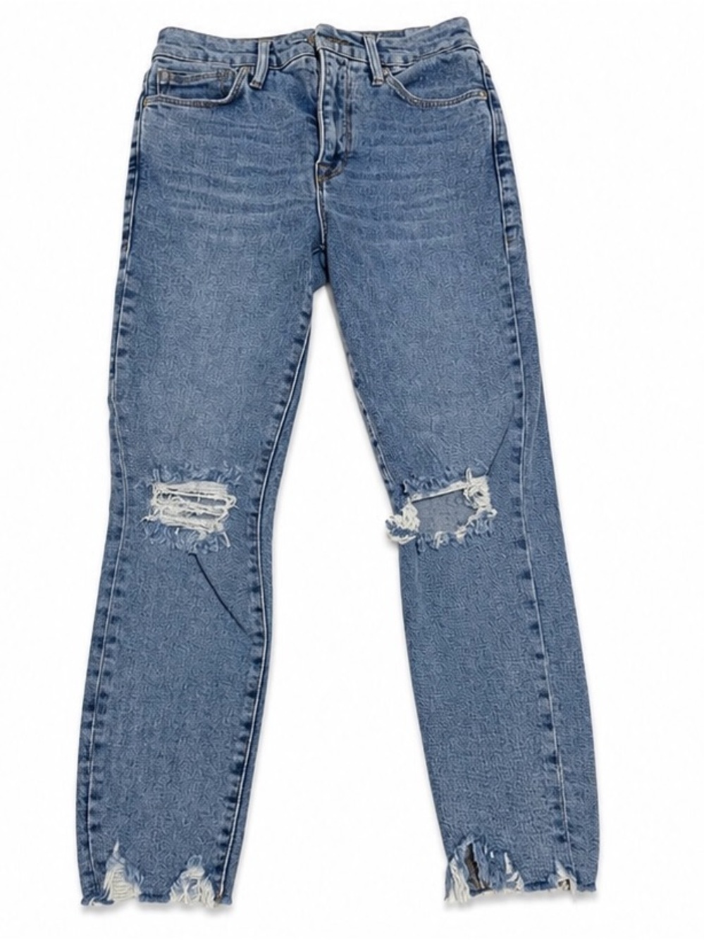 Good American Distressed Light Blue Jeans